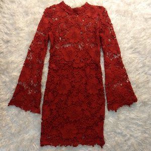 NWOT Boho L'ATISTE Bell Sleeve Lace Fall Dress